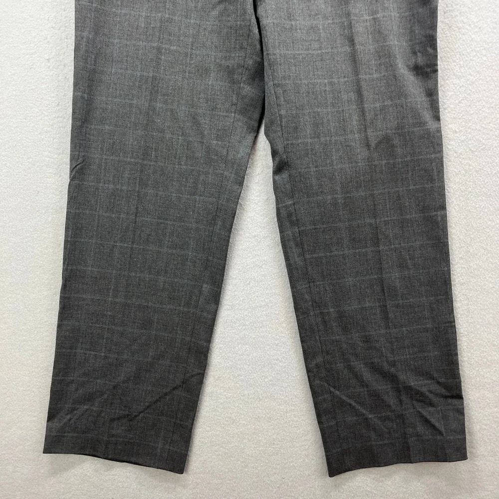 Lauren Ralph Lauren Dress Pants Mens 36x32 Grey Glen Plaid Stretch Preppy Office